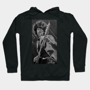 Phil Lynott - Thin Lizzy - monochrome close up Hoodie